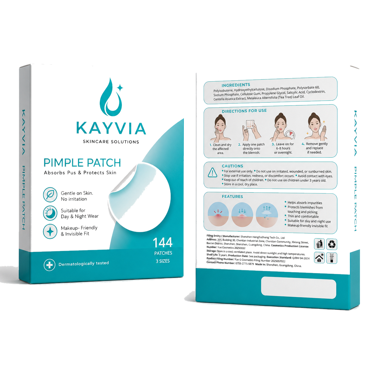 Packaging frente y dorso KAYVIA